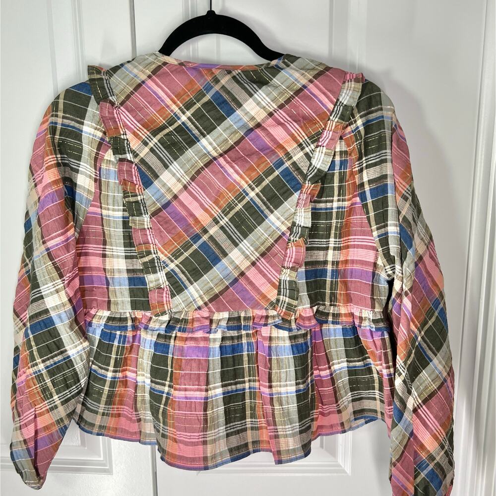 Veronica Beard NWOT Katalina Plaid Bib Top Size 0 - Picture 3 of 5